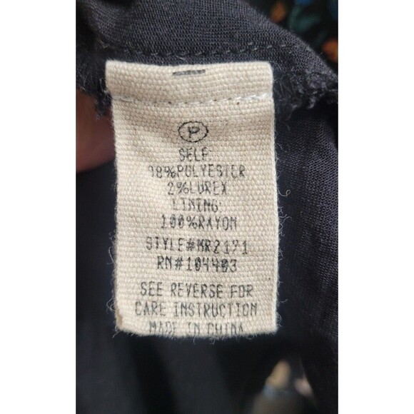 Moon River Mini Dress Tie Bow Neck Navy Allover Floral Print Womens XS - Picture 3 of 8